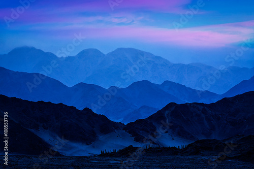 Himalayas mountains in twilight