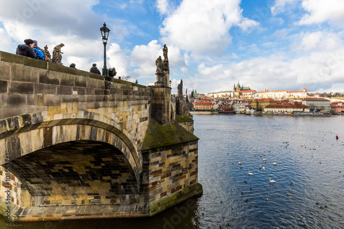 Exterior views of buildings in Prague