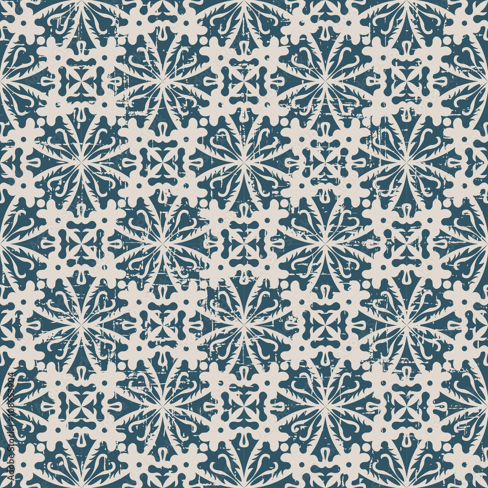 Seamless worn out antique background 097_round cross kaleidoscope