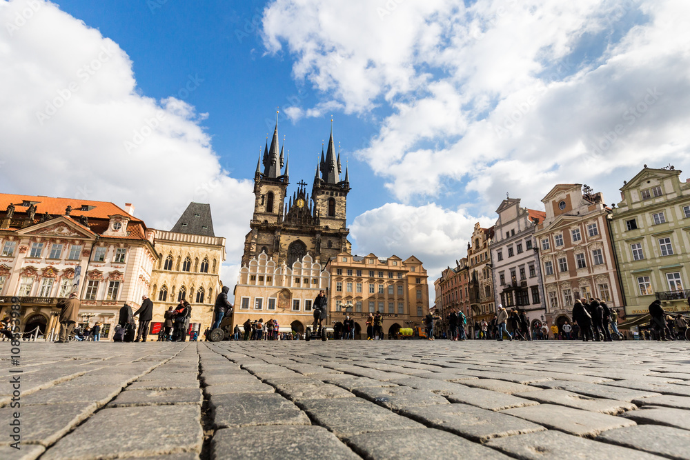 Exterior views of buildings in Prague