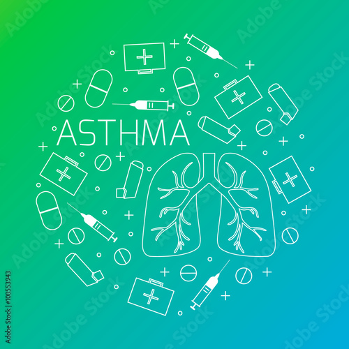 Fototapeta Naklejka Na Ścianę i Meble -  Asthma medical poster