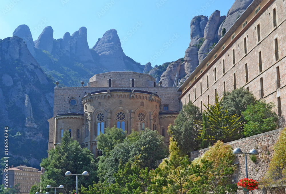 Fototapeta premium Montserrat Monastery is situated in the mountains of Spain