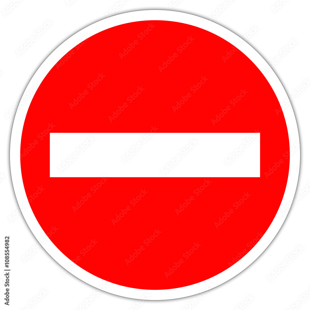 Panneau routier en france: sens interdit Panneau routier en france: sens interdit