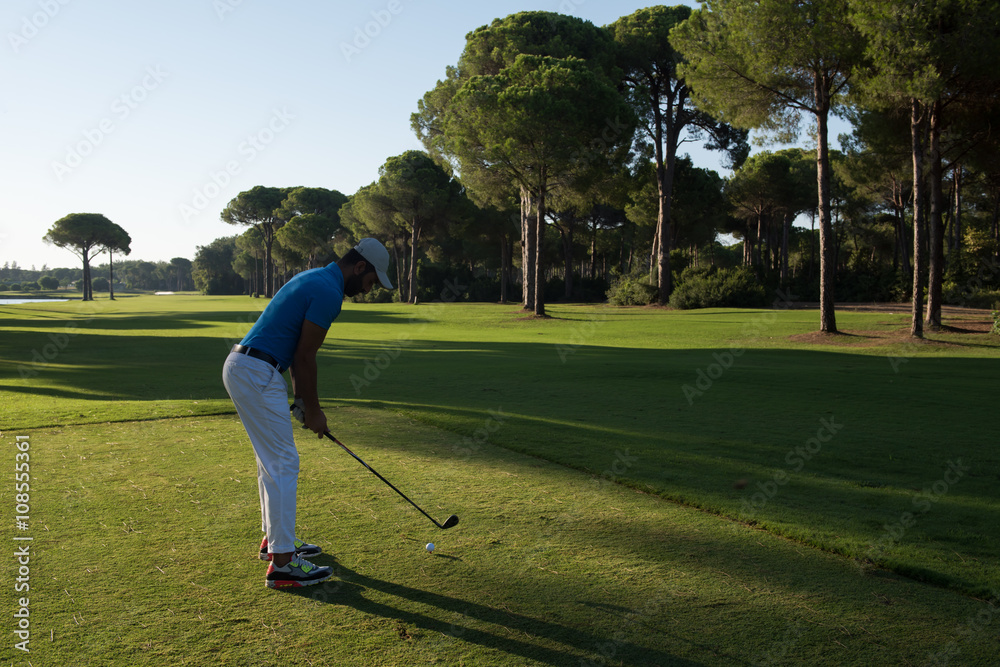 golf player hitting shot golf player hitting shot