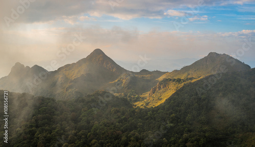 The mountains range in the northern region of Thailand.
