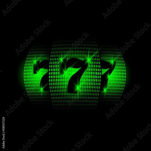 Casino slot machine. Neon vector illustration