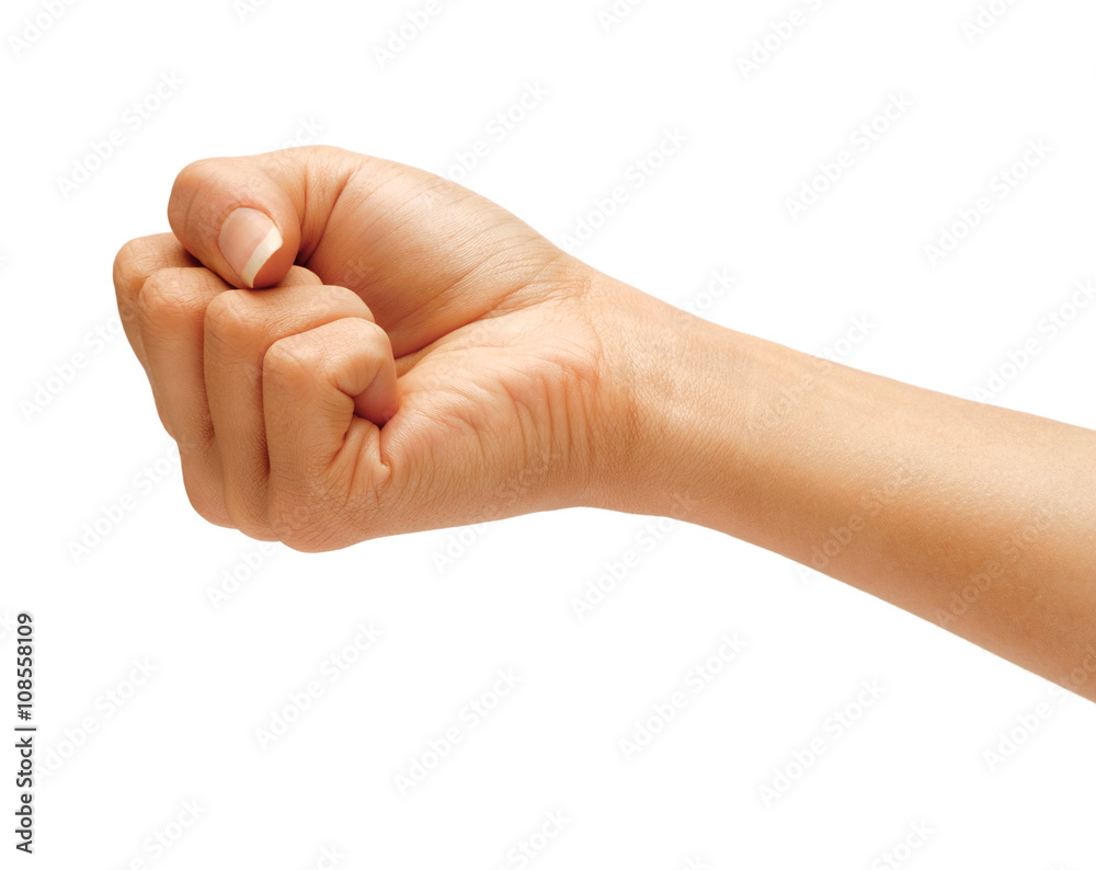 Hand with closed fist, isolated on white background, Riot protest concept. High resolution product. Close up Hand with closed fist, isolated on white background, Riot protest concept. High resolution product. Close up