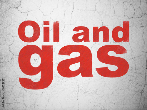 Manufacuring concept: Oil and Gas on wall background