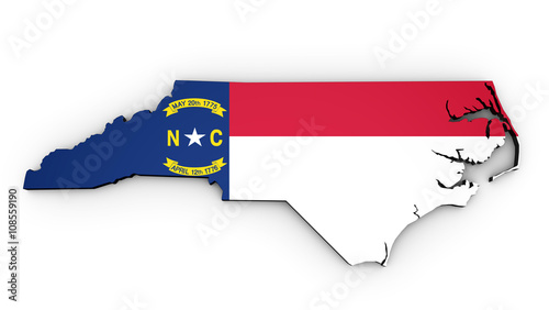 North Carolina State Flag Map photo
