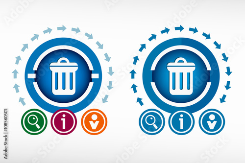 Trash can icon  and creative design elements