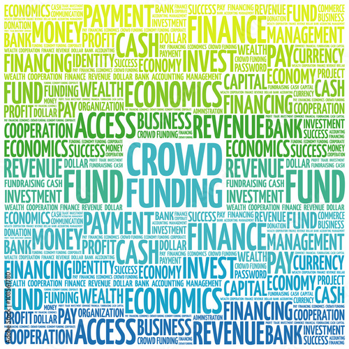CROWD FUNDING word cloud, business concept