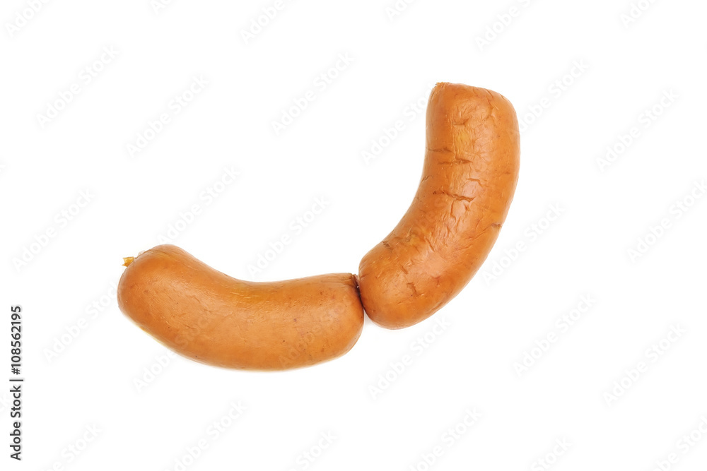 Raw sausages isolated on white background Raw sausages isolated on white background
