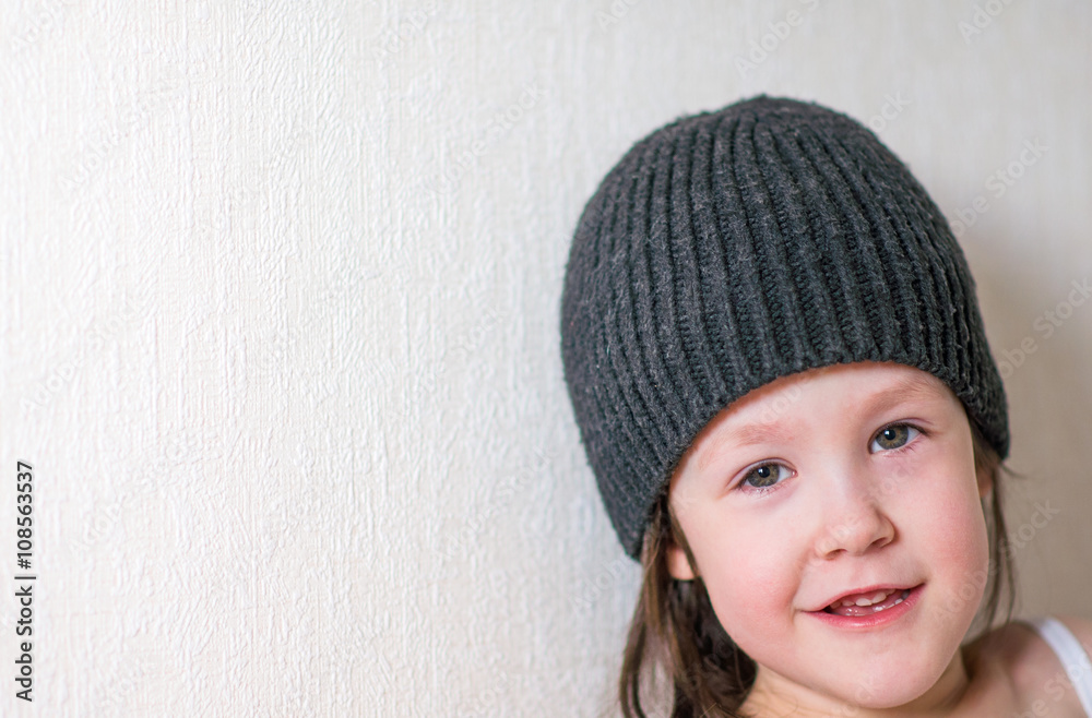 Joyful child on a white background Joyful child on a white background
