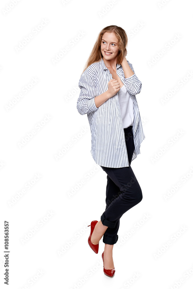 Full length of beautiful blond fashion model posing Full length of beautiful blond fashion model posing