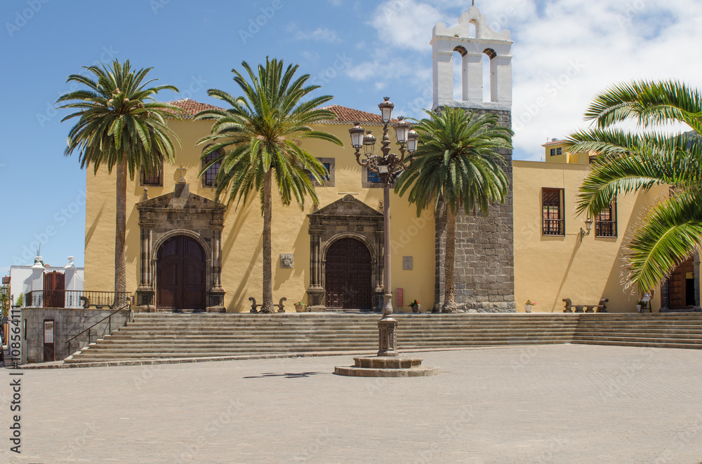 Main square in Garachico with monastery of San Francisco, Teneri
