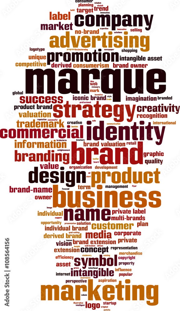 Obraz premium Marque word cloud concept. Vector illustration