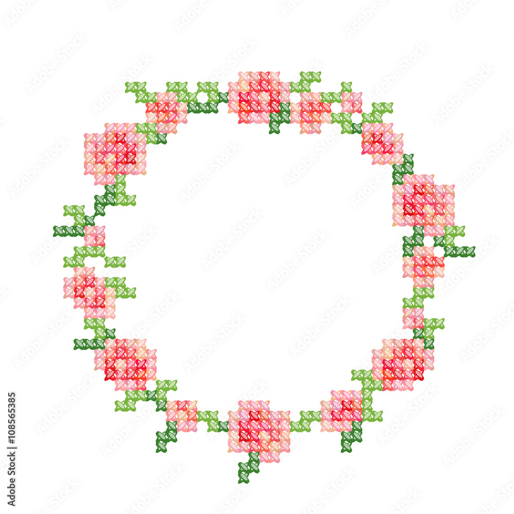 Cross Stitch Frame Vector & Photo (Free Trial)