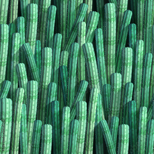 Background with realistic cacti. Seamless pattern, vector illustration, eps10.