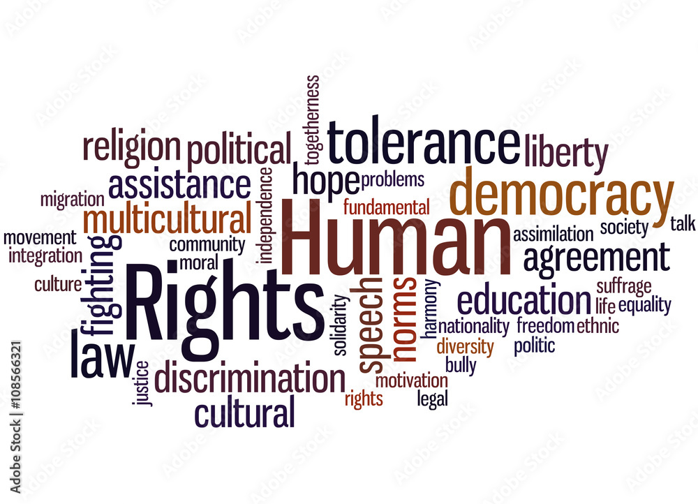 Human Rights, word cloud concept 6