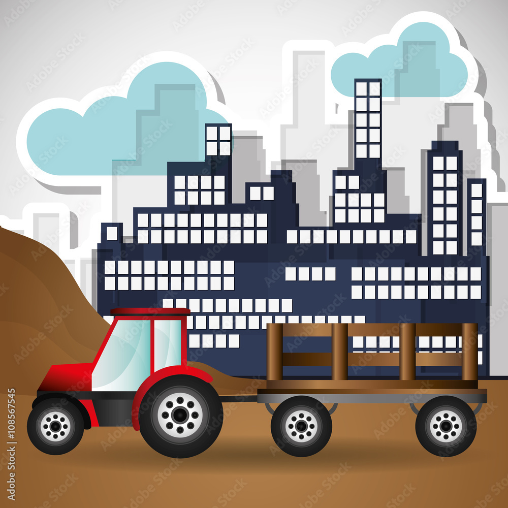 Truck graphic design , editable graphic, industrial transport machine concept