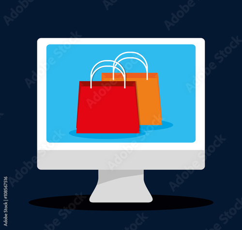 Flat design of shopping icon, vector illustration