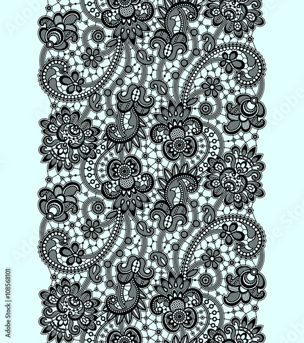 Black Lace Seamless Pattern.