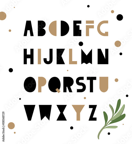 Abstract geometry alphabet. Hipster Style for fashion. Simple uncluttered font made by hand.