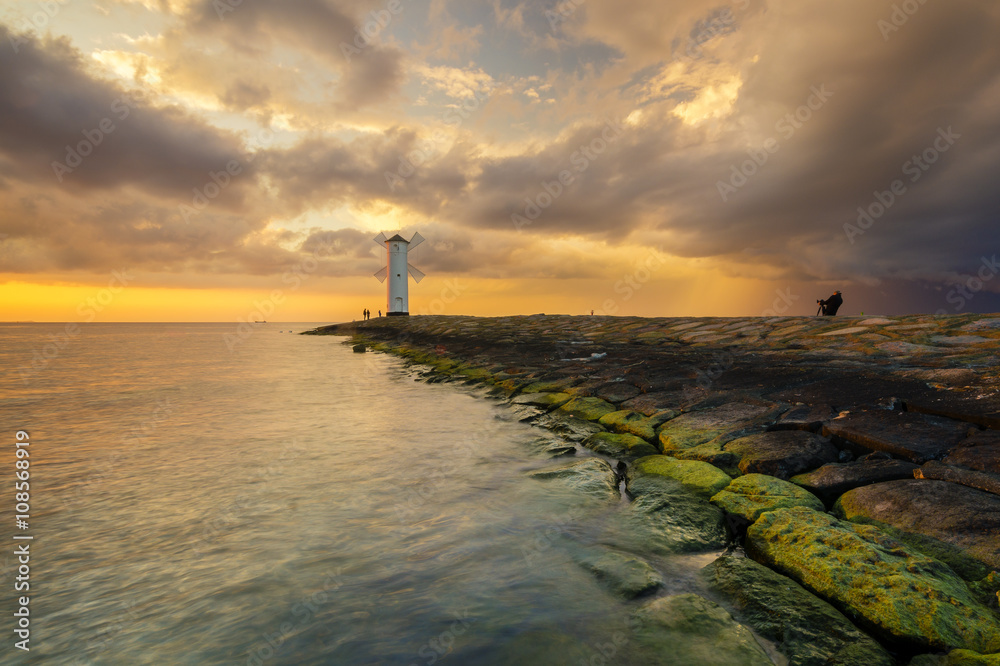 Fototapeta premium colorful sunset over sea 