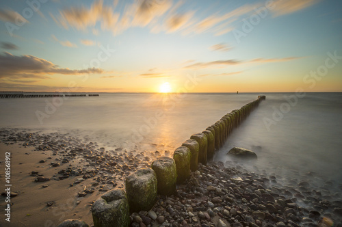 colorful sunset over sea beach  