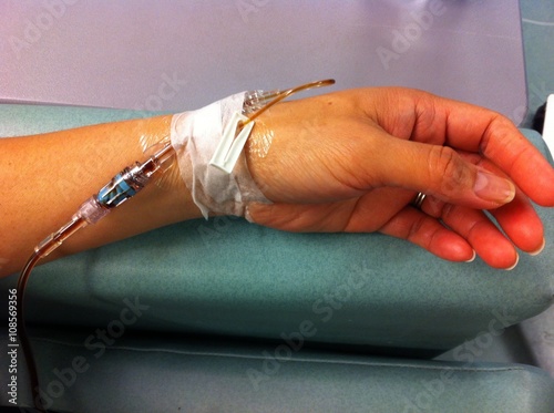 hand with IV photo