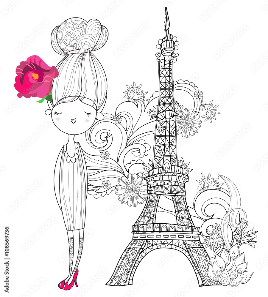 Eiffel Tower Paris Pencil Drawing Sketch 4 Art Print by Fusion Designs - Fy