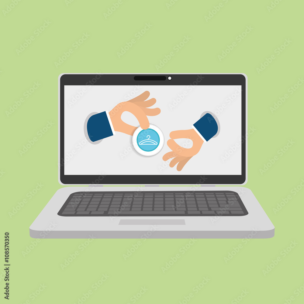 Buy online over white background, laptop design Buy online over white background, laptop design