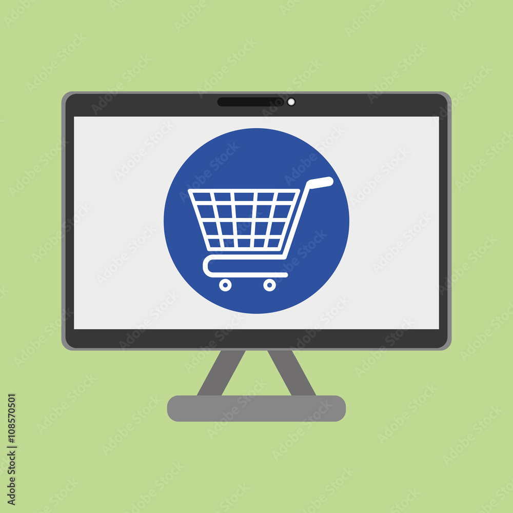 Buy online over white background, computer illustration Buy online over white background, computer illustration