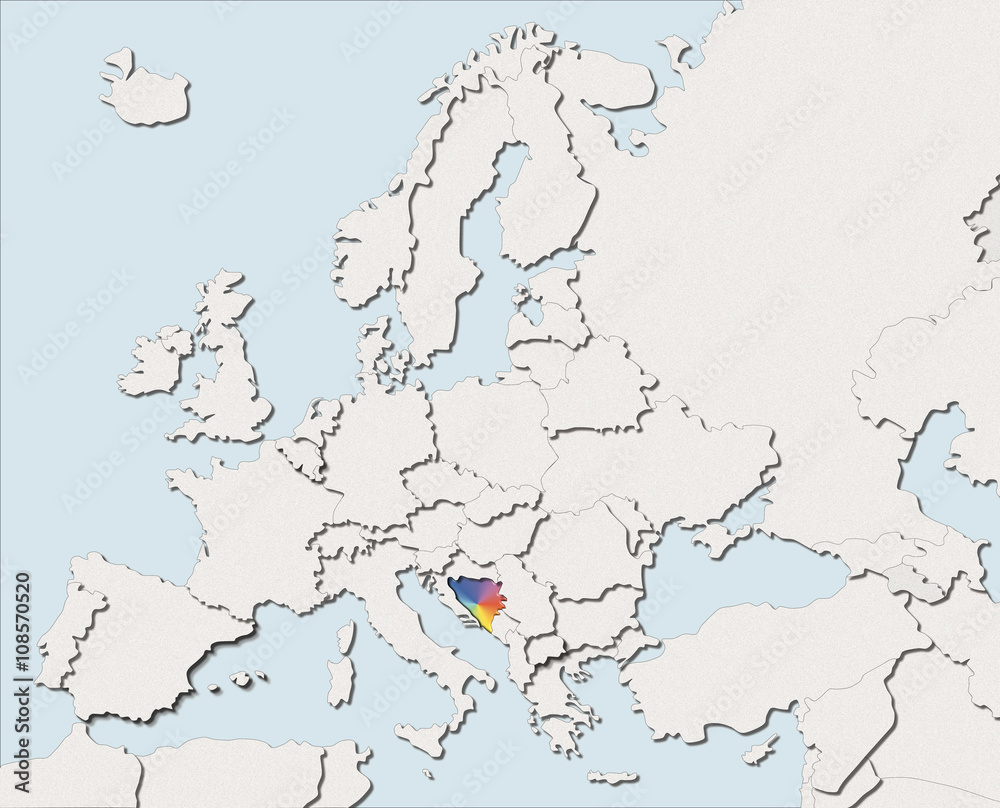 Mappa EU bianca e colore Bosnia