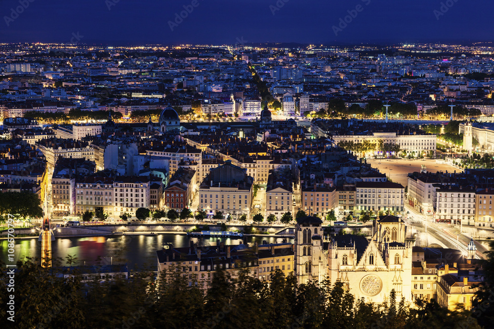 Naklejka premium Aerial view of Lyon