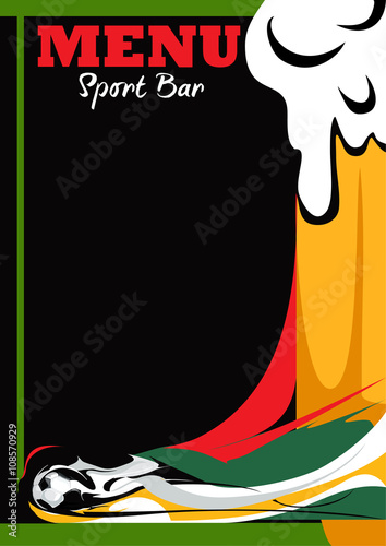 Sport bar menu