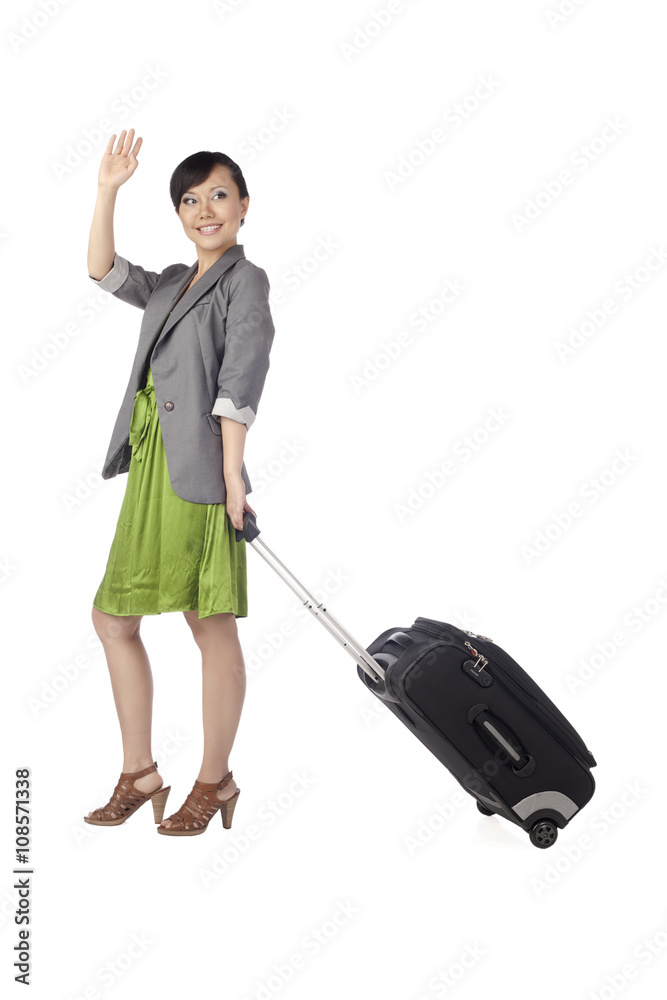 waving hand of a female traveler waving hand of a female traveler