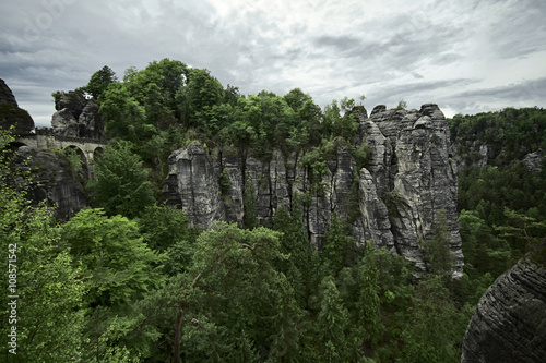 Landscape with rock massif