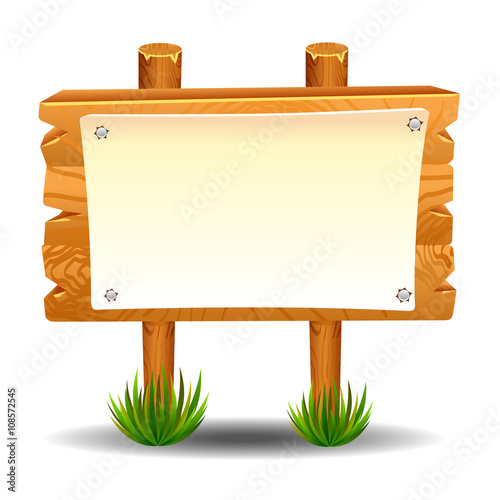Wooden sign post icon symbol label