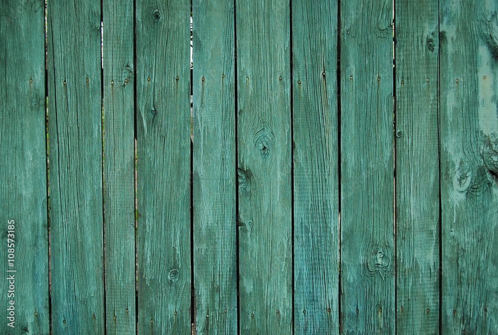 Fototapeta premium green wooden fence