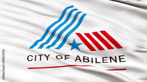 Abilene City, Texas Flag Close Up Realistic Animation Seamless Loop - 10 Seconds Long photo