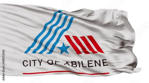 Abilene City, Texas Flag Isolated Realistic Animation Seamless Loop - 10 Seconds Long, Alpha Channel Included photo