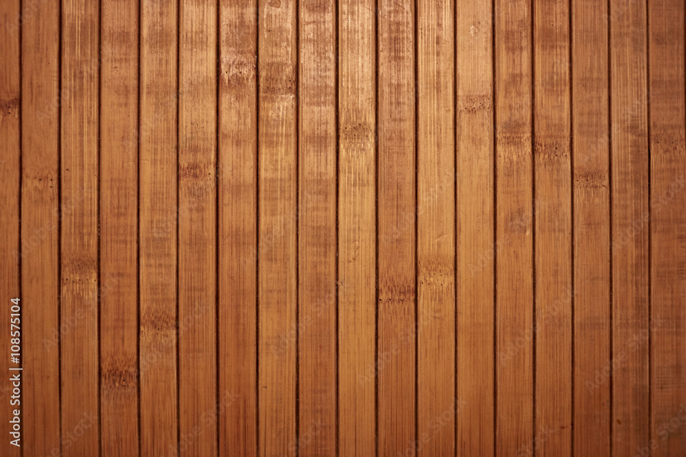 Obraz premium Shield with a large number of parallel wooden logs texture. Wood blinds.