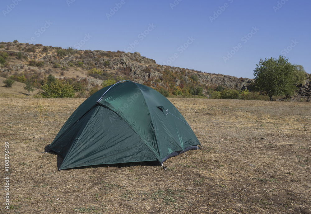 green tent at nature