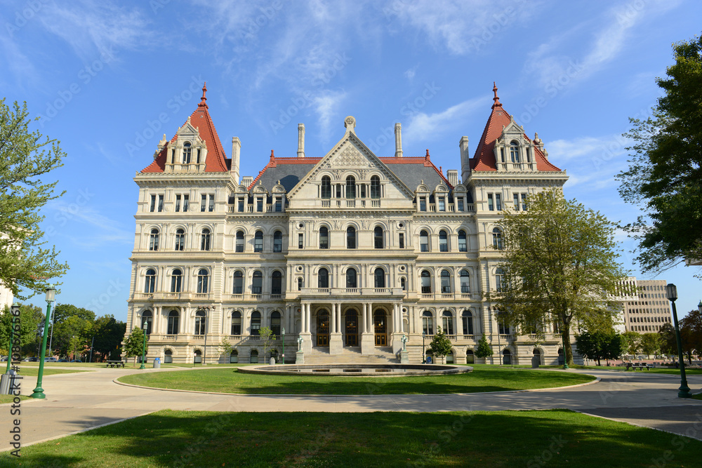 New York State Capitol, Albany, New York, USA. This building was built with Romanesque Revival and Neo-Renaissance style in 1867.