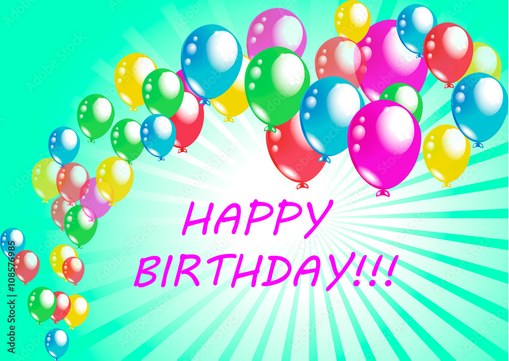 happy birthday poster greeting card vector