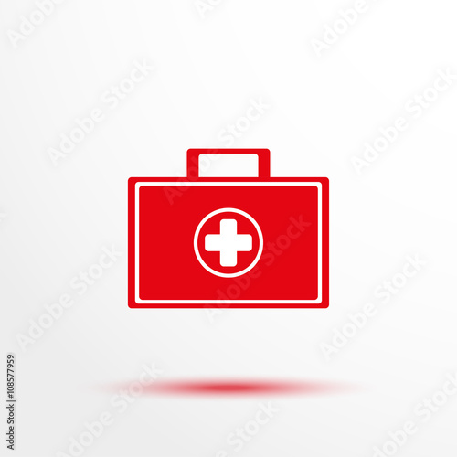 First aid kit. Vector icon.