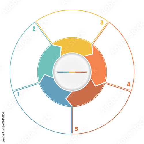 Infographic Ring from Arrows numbered for five position