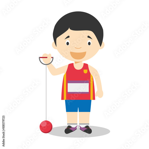 Sports cartoon vector illustrations: Hammer Throw