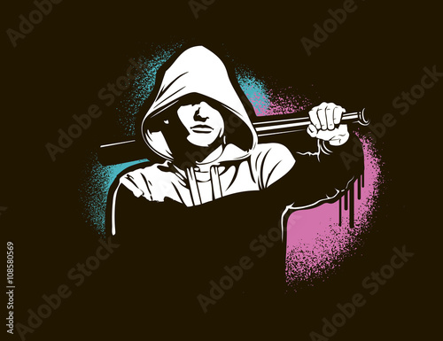Hooligan - Vector illustration isolated on white photo